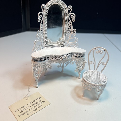 Windsor Vintage 2 Pc Vanity Set Doll House Miniature Furniture Metal 1994