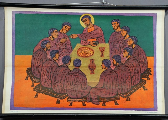 Schulwandkarte Rollbild Religion Christentum Bibel Jesus das Letzte Abendmahl Schulwandkarte Rollbild Religion Christentum Bibel Jesus das Letzte Abendmahl