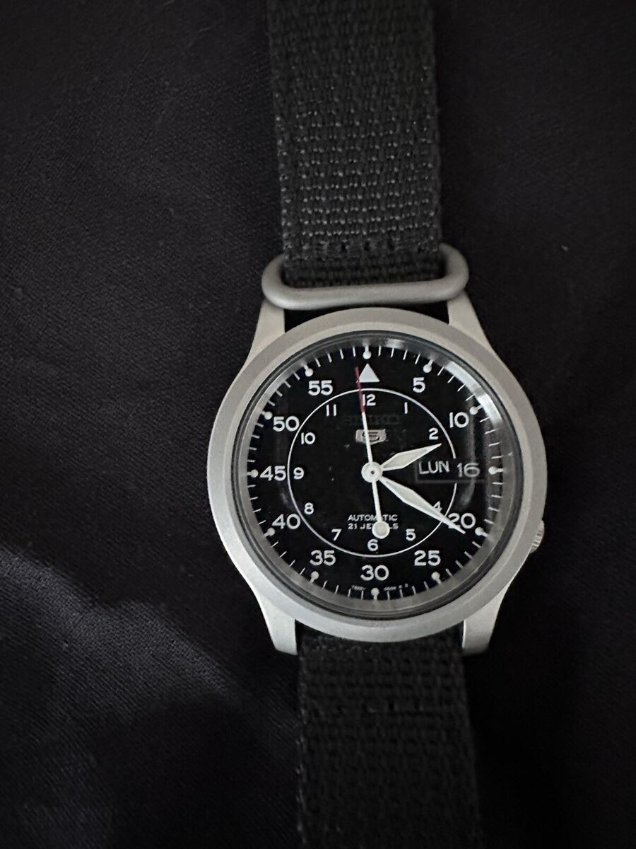 Seiko 5 Military Automatic Day/Date Black Dial Nylon Strap Seiko 5 Military Automatic Day/Date Black Dial Nylon Strap