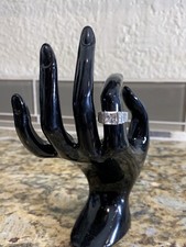 925 Sterling Silver - Square Cut Cubic Zirconia Band Ring - Size 6