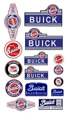 1:87 HO scale model vintage Buick car automobile service signs