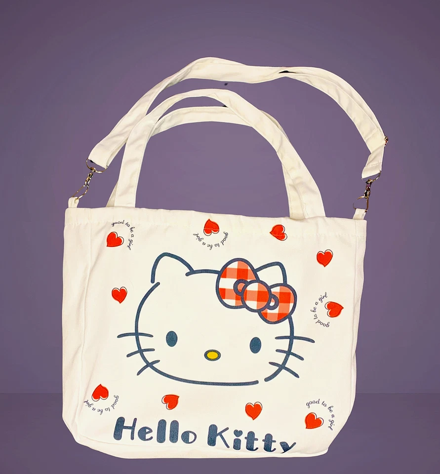 Bolso Mensajero Grande Hello Kitty Arco Rojo KT Bandolera Hombro Kawaii Niñas Estilo Foto 2 de 4
