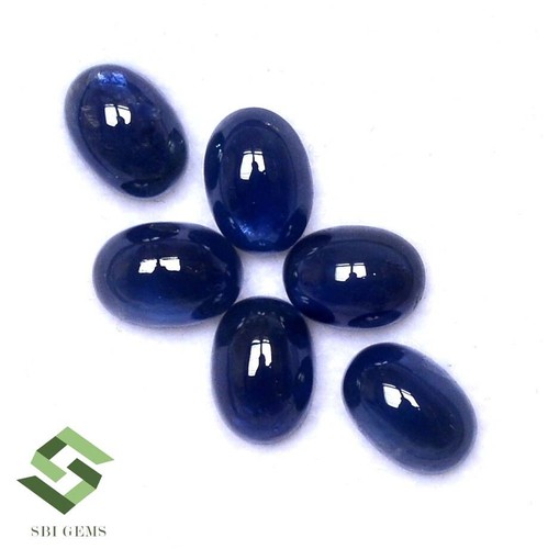 7x5 mm Naturblau Saphir Oval Cabochon Menge 06 Stck. 8,69 CTS Lose Edelsteine - Bild 2 von 5