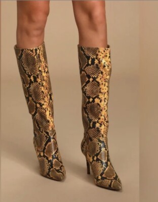 Steve Madden, New $129, Kinda Kingo Women s Faux Python skin Pull On Boots, 7.5