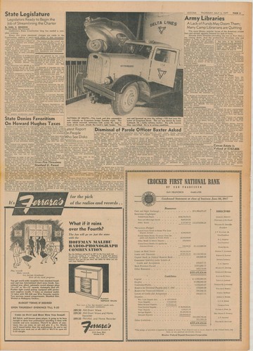 UFO Roswell . Latest on Disc Reports . Original Newspaper July 3 1947 B40 - Picture 4 of 5