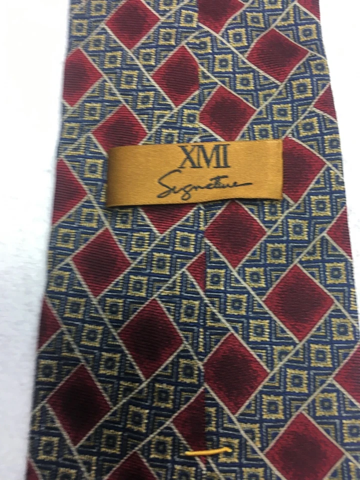 XMI CORBATA HOMBRE BORGOÑA ROJO AZUL ORO 4 X 60 Foto 4 de 4