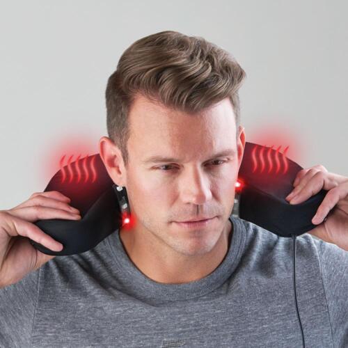 Hammacher Neck Pain Relieving Therapeutic LED Light Therapy Travel Cushion Black - Picture 2 of 3