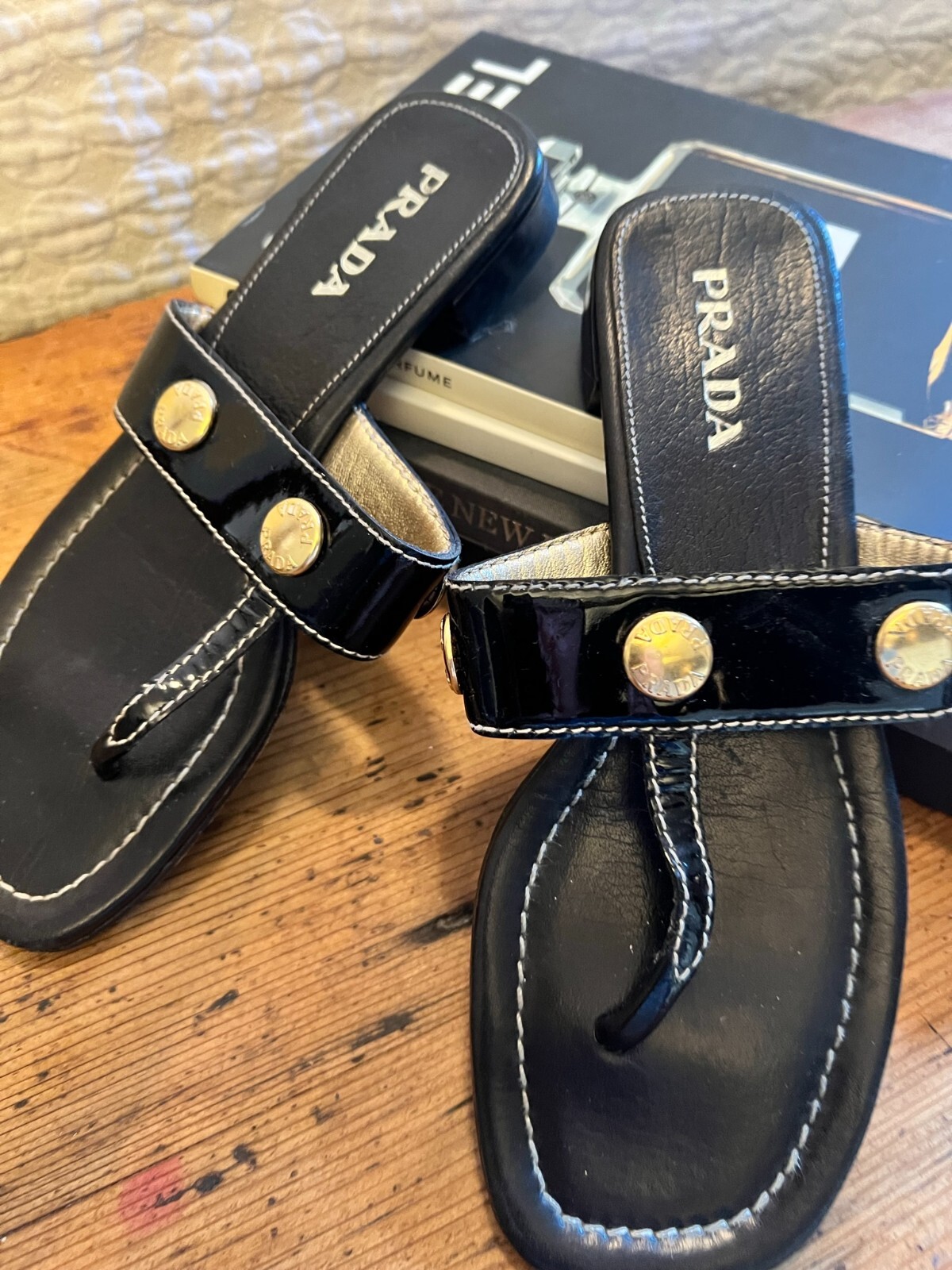 AUTHENTIC Prada split-toe black sandals - made in… - image 1