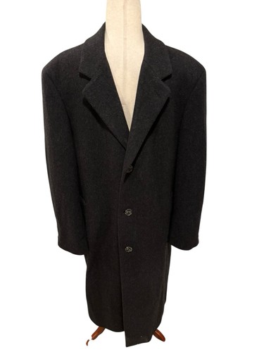 Nordstrom Loro Piana Wool Overcoat Men's Size 40 Long Charcoal