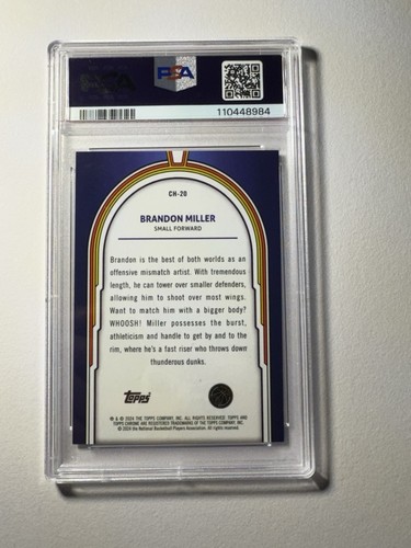 Topps Cosmic Basketball 2024 Brandon Miller Cosmic Heroes Case Hit Rc PSA 10 - Bild 2 von 2