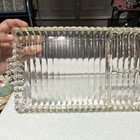 Vintage Hazel Atlas 1950’s Tray Clear Glass Ball/Ribbed — photo 4