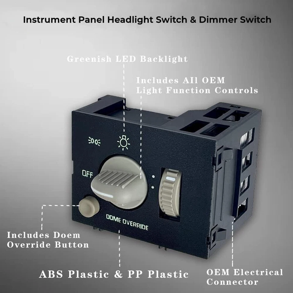 Dash Mounted Headlight Headlamp Parking Switch For Chevy Chevrolet GMC Truck - Image 3 of 4