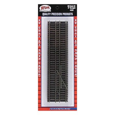 Atlas HO 520 Snap-Track 9'' Straight, Code 83 Nickel Silver 6pk