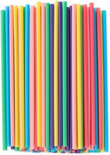 100 Pcs Biodegradable Compostable Disposable Colorful Straws - PLA Plant Based