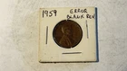 1959 Lincoln Wheat Penny Blank Reverse Error Coin Rare Mint Error Cent