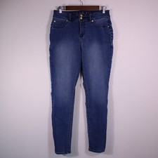 IMAN Jeans Women 10 High Rise Skinny Faded Preppy Chic Gold Casual Stretch 28x29