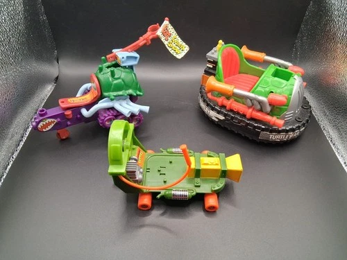 Teenage Mutant Ninja Turtles- VINTAGE VEHICLE Lot TMNT SEWER CYCLE FOOTSKI