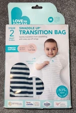 LOVE TO DREAM Swaddle Up Transition Bag M 13-19 lbs TOG 1.0 Zip Wings Denim