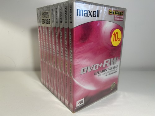 X10 Maxell DVD+RW Blank Discs 4.7gb 120 Minute Video Brand New And Sealed 10pk - Picture 5 of 17