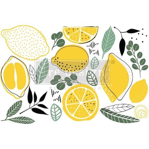 Prima Marketing Re-Design 6""x12"" Decor Transfers 3pcs - Lemon
