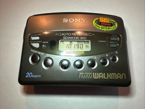Vintage Sony Walkman WM-FX455 AM/FM Cassette Player - New Belt - Working
