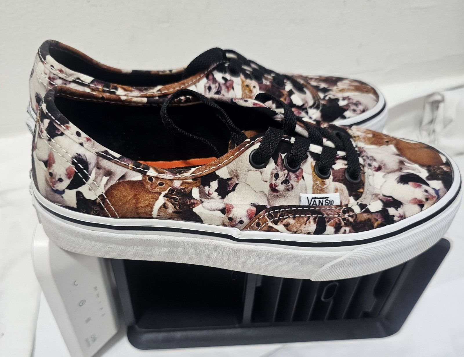 VANS ASPCA Cat Print Men's Multicolor Canvas Lace-Up Casual Sneakers Round Toe