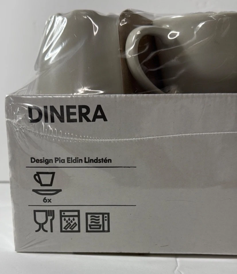 NUEVO EN CAJA IKEA DINERA 400.630.95 Tazas y Platillos de Café Beige Mate Taza de Café Foto 3 de 4