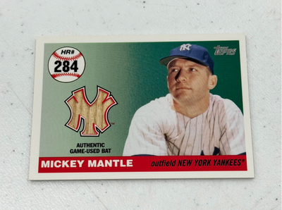 2007 Topps Baseball Mickey Mantle Game Used Bat Relic Home Run 