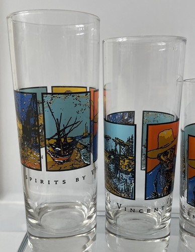 Vincent Van Gogh Art Deco Spirits Barware Glass Tumblers & Shot Glasses Set of 6 - Picture 2 of 6