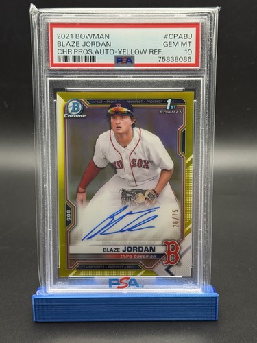 Bowman Chrome Blaze Jordan 2021 amarillo automático/75 PSA 10 - Imagen 1 de 2