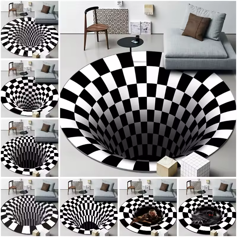 3D Visual Floor Illusion Round Trap Rug, Alfombra Estéreo ...