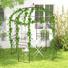 Outdoor Arch Pergola Pavilion Birdcage Shape Garden Arbor-Bronze