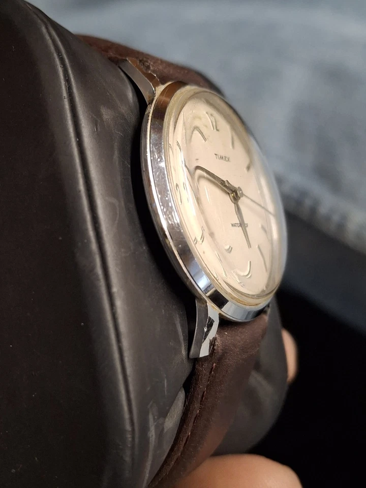 Timex Marlin 1959 esfera blanca para hombre vintage años 50 mecánico cuerda manual antiguo... Foto 2 de 4