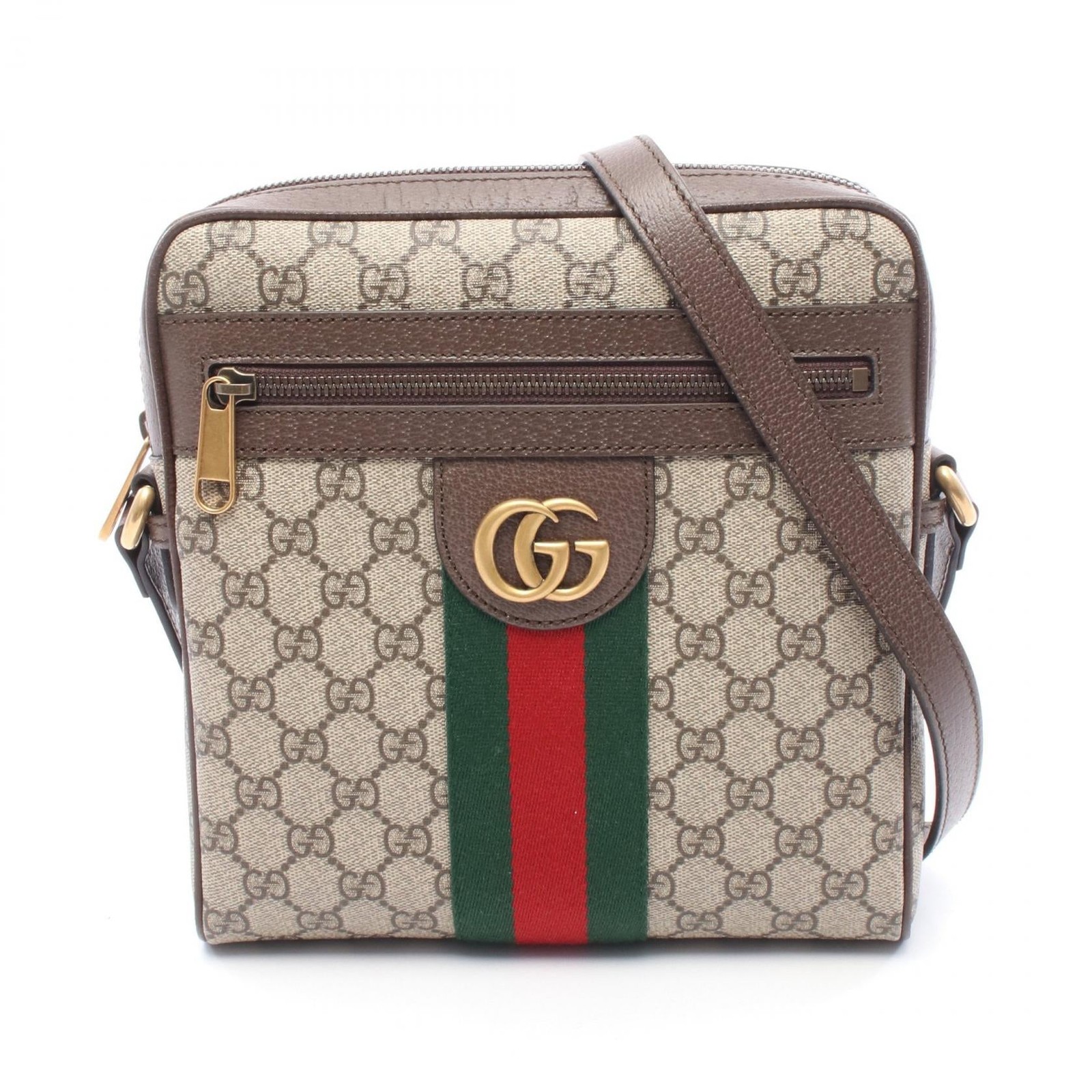 Gucci Ophidia GG Supreme Coated Canvas Shoulder Bag in Beige