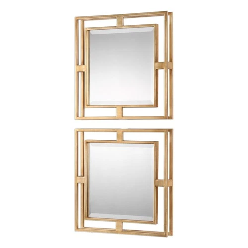 Uttermost 09234 Allick 18" W x 18" H Square Framed Bathroom - Gold - Picture 3 of 4