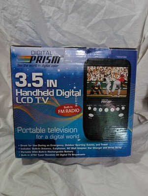 Digital Prism 3.5 Handheld Digital LCD TV Portable FM Radio Working w Chargers