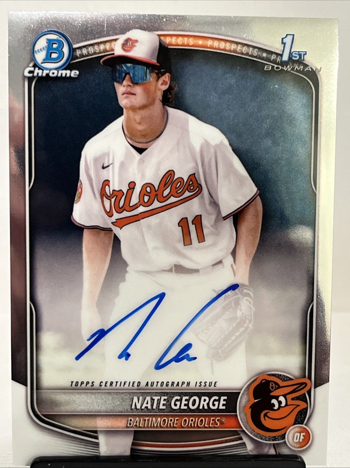 2025 Bowman Chrome - Prospect Autographs Nate George, Nate George #CPA-NG (RC)