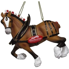 Kurt Adler Resin Christmas Tree Ornament, Budweiser Clydesdale Horse