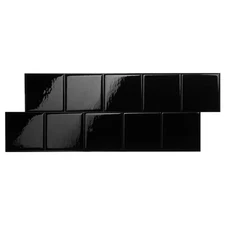 Square Berlin Black 22.29 In. X 8.23 In. Vinyl Peel and Stick Tile (2.30 Sq. Ft/