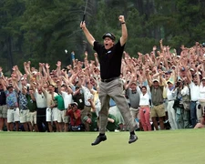 Phil Mickelson Jumping for Joy 8x10 Picture Celebrity Print