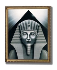 Egyptian Sphinx And Pyramid Wall Picture Gold Framed Art Print