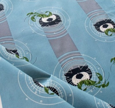 Charley Harper Coastal Vol 2 Otter Vs Crawfish Fabric!Organic Cotton  1yd BTY 