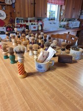 41 shaving brushes...2 razors..2 shaving mugs