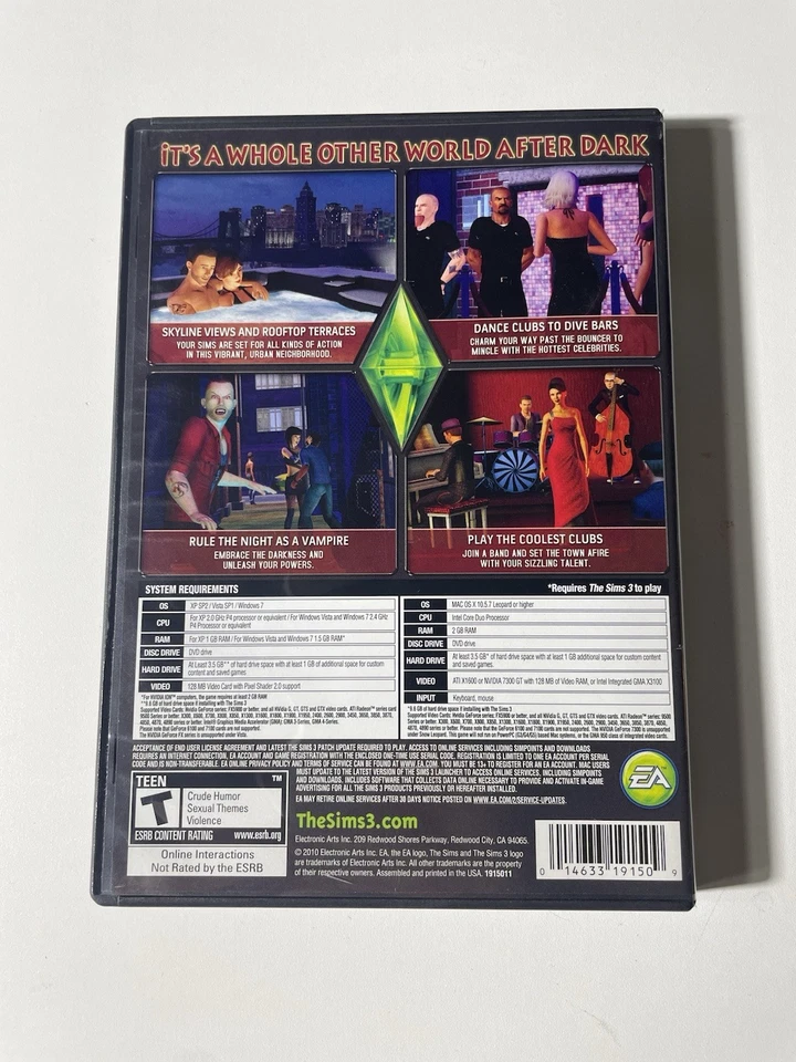 The Sims 3 Late Night Expansion Pack Pc Complete with Manual 2010 - Image 2 of 4