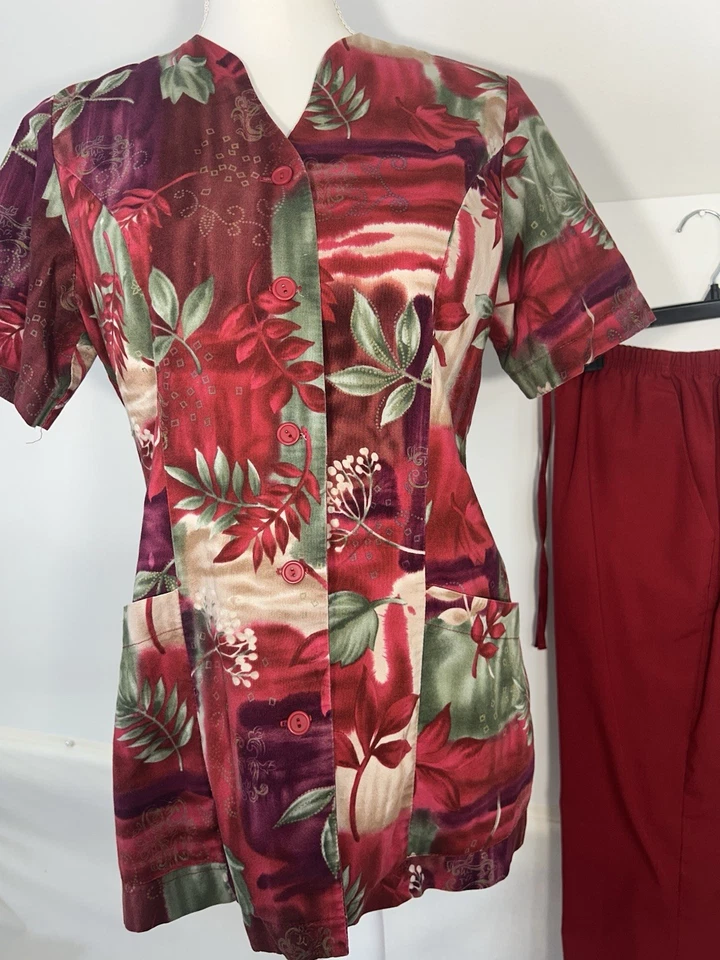 Juego Exfoliante Vintage Melocotones Borgoña Floral, Talla S Foto 2 de 4