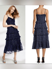 MICHAEL Michael Kors Women’s Navy Long Tiered Maxi Dress XS NWT Ruffle