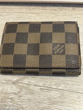 Authentic Louis Vuitton Damier Ebene Business Credit Card Holder Wallet Brown