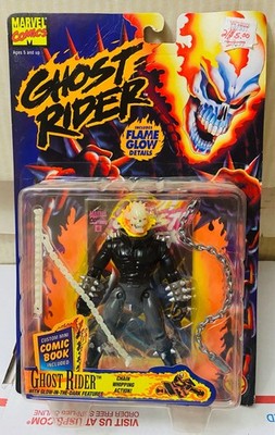 ToyBiz Marvel Comics Super Heroes Ghost Rider rubs on back Chain whipping