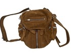 Alexander Wang Suede Leather Marti Backpack Brown Convertible Strap Crossbody
