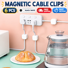 6PCS Magnetic Cable Clips Adhesive Wire Holder USB Cord Organizer Desk